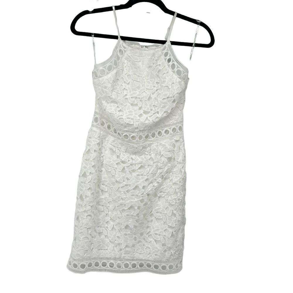 Charlotte Russe White Eyelet Mini Dress Womens S NWT